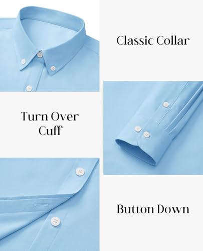 Image of siliteelon Button Down Shirts for Women Oxford Shirt Long Sleeve Classic Wrinkle Free Business Dress Shirts Work Office