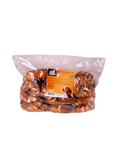 Quibropets Entenlederringe, Snacks und Leckerlis für Hunde, Leckerlis für Haustiere, ideal für große und mittelgroße Hunde, ca. 900 g