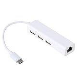 Tipo Ethernet Adapte RJ45 Puerto LAN con 3 USB 2. 0 Hub para Galaxy S8 S8 Plus Note 8 G6 G7 para regalo