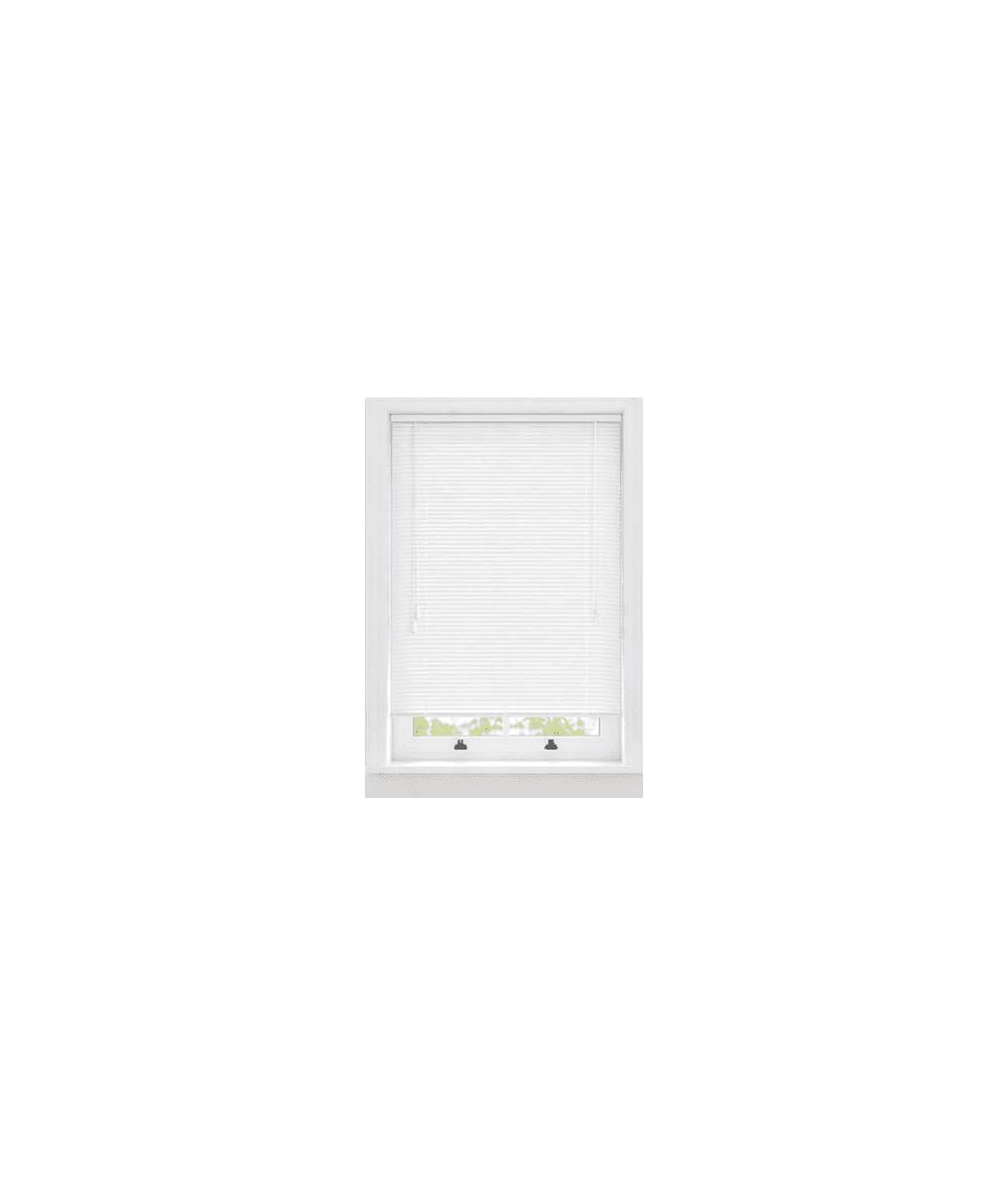White PVC Venetian Blind 25mm Slats Long Drop Window Blind Easy Fit Trimmable Kitchen Bathroom 75 x 213 cm
