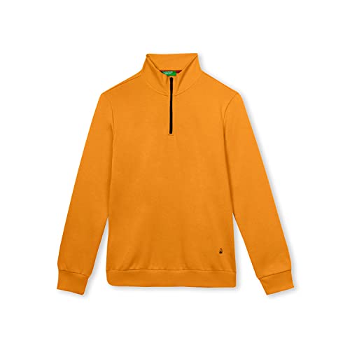 Image of United Colors of Benetton Men Cotton Blend Solid Slim Fit Tshirts (3019J7120I Yellow S)