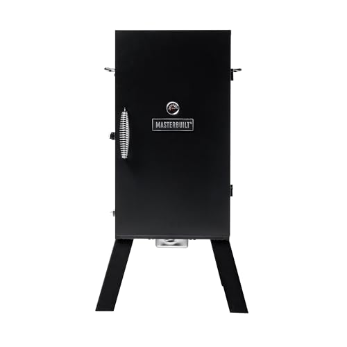 Masterbuilt® 76,2 cm elektrischer vertikaler BBQ Smoker mit analoger Temperaturregelung, verchromte Räucherroste und 535 Kochwinkel Zoll in Schwarz, Modell MB20070210