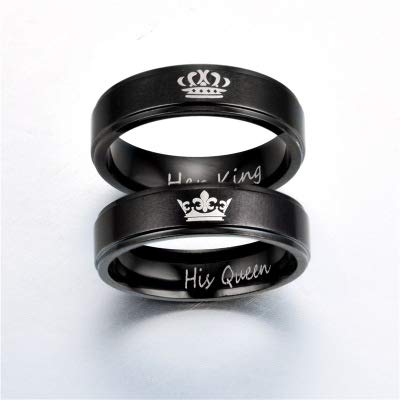 CTGVH Anillos, 1 Pieza Elegante de su Rey patrón de Boda Banda Pareja Anillo joyería Navidad Regalos para niñas Mujeres, Her King 8, 8