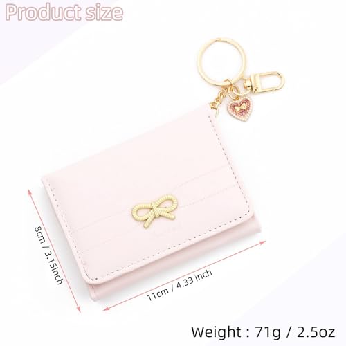 Small Wallets Woman Cute Coquette Bow RFID Slim Trifold Wallet Card Holder Mini Purse4