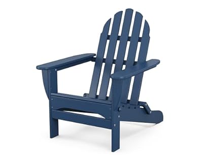 POLYWOOD AD5030NV Classic Folding Adirondack Chair, Navy