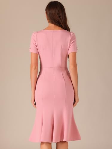 Image of Allegra K Vintage 50s Dress for Women's Retro Cocktail Work Mermaid Midi Dress