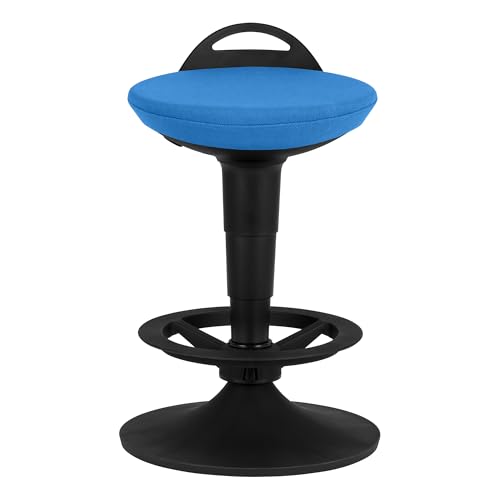 Image of Adjustable-Height Padded Lab Stool - Brilliant Blue