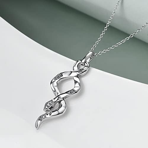 YFN Snake Necklace Sterling Silver Snake Pendant Gothic Jewellery Gifts for Women Men