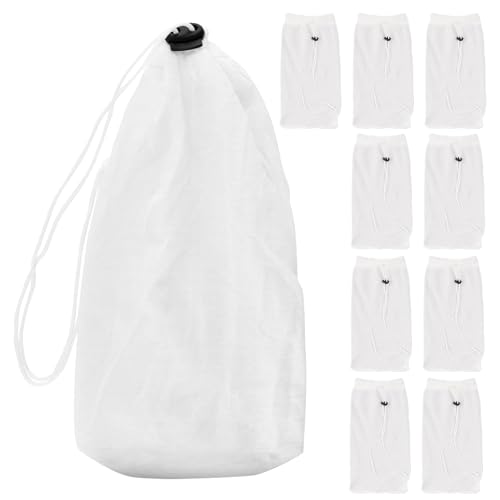 Bolsas para Filtro de Piscina,Mallas de Repuesto para Aspiradora de Piscina - 10 Unidades Reutilizables De Nylon con Cordón De Cierre para Estanques Suciedad Pelos