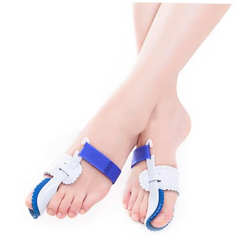 DECORNIJIA Big Toe Hallux Straighteners Grade Night Pads for Foot Care Bunion Corrector White Blue Fits Toes