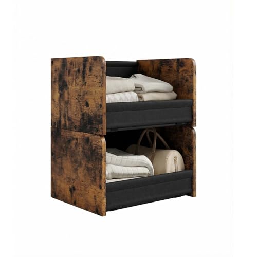 FOUCSSOMEI 2-Tier Stackable Closet Organizer and Storage Stackable Shelves –
