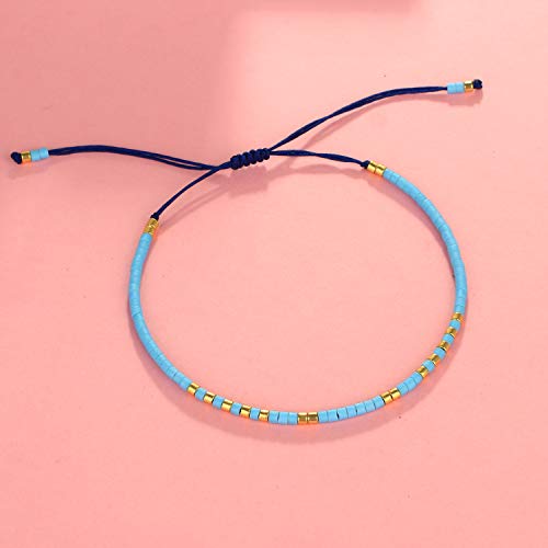 Image of C.QUAN CHI Handmade Friendship Beaded Bracelet Adjustable Colorful Miyuki Beads Bracelet