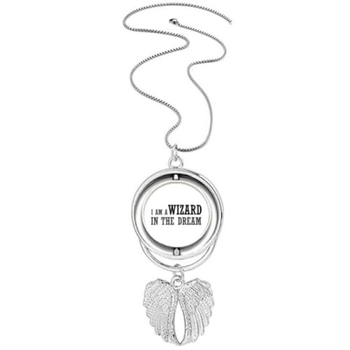 Collier ailes d'ange gravé I Am A Wizard In The Dream, un bijou poétique pour libérer vos rêves