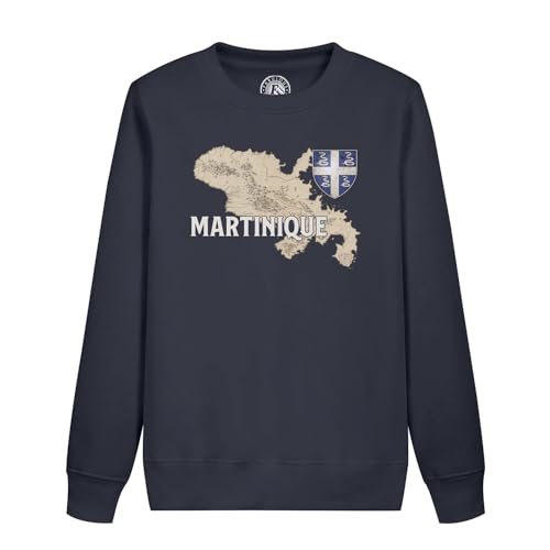 Sweatshirt enfant Martinique 972 finition premium imprimé carte ancienne Fort-de-France