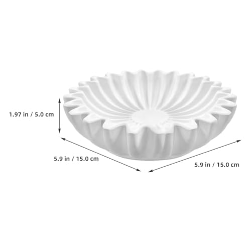 Cuenco decorativo blanco de resina con forma delicada de diseño exclusivo 3