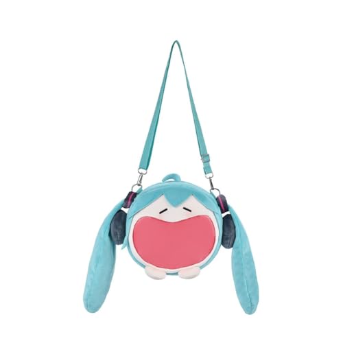 Xinchangda Miku Bag - Bolsas de felpa de anime Kawaii, bonita bolsa de hombro Miku, mochila de boca grande, mochilas escolares con cremallera, bolsas cruzadas de dibujos animados, bolso de mano, Tipo