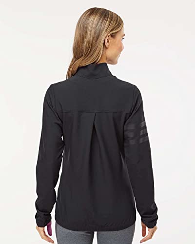 adidas-Womens-3-Stripes-Full-Zip-Jacket-M-Black