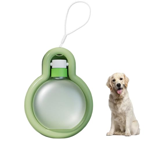 RMNHPTK Portable Dog Water Bottle Dispenser, 17oz Dog Outdoor Water Bottle Bowl Foldable Pet Travel Eating Drinking Bottle Bowl (Green, 16.9oz)