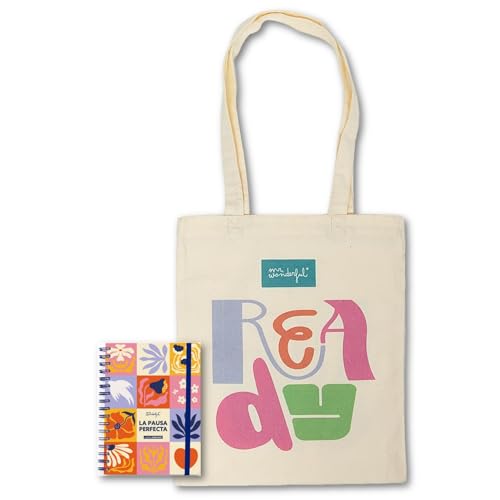 Agenda Mr. Wonderful 2026 2027 Diaria Pequeña – La pausa perfecta + Mr. Wonderful Bolsa Tote Bag de Algodón