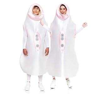 Acan Disfraz de succionador de color blanco para jóvenes y adultos para carnavales, halloween, fiesta de disfraces,celebraciones talla L