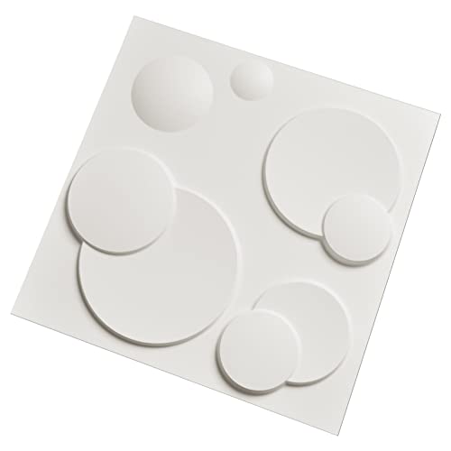 Image of Art3d Decorative PVC 3D Wall Panels, White Ring, 19.7 inch x 19.7 inch (12 Pack)
