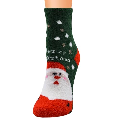 Christmas Fuzzy Socks Women Funny Christmas Socks Unisex Warm Thermal Crazy Christmas Gifts for Women, C2-green, One Size