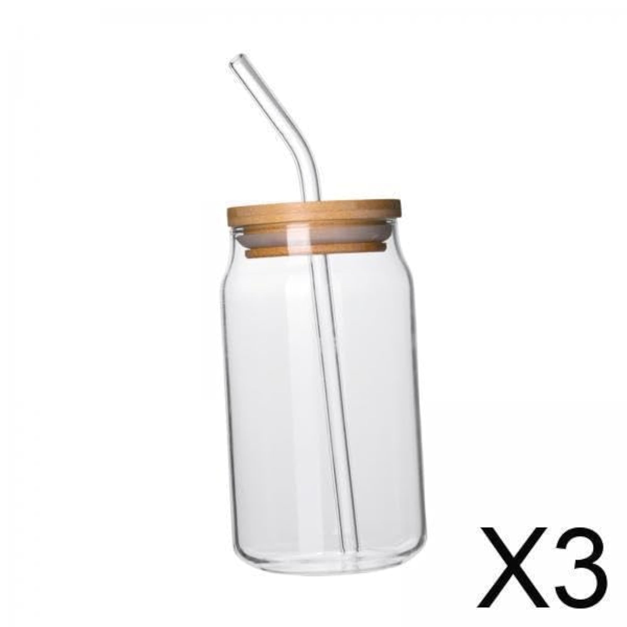 3x Household Transparent Bubble Tea Cup, Reusable Clear