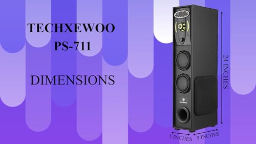 Image of TECHXEWOO PS-711 Mini Home Theatre Subwoofer System, 80W, 5.25 Inch, with 3 Inch Dual Satellites, Extreme Bass, Mic Slot, Aux, USB, FM and Remote Control