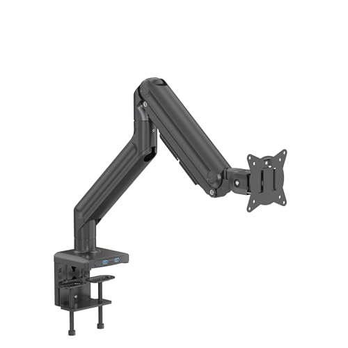 Image of Redragon GMK916 Ultrawide Monitor Mount with USB - Gas Spring Adjustable Arms with VESA 75 /100mm, 15-49 Inch Screen Compatibility, C Clamp & Grommet Base, Cable Management, 44lbs Load Capacity