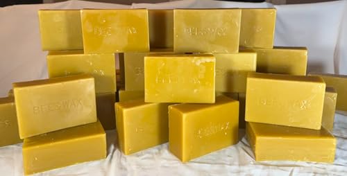 Two Pounds Spring Blossom Beeswax - Swampland Bees & Co. 100% Natural Florida Beeswax. Ideal for Candles Aromatherapy and Cosmetics. Filtered & Hand Poured into Two 1lb Bars
