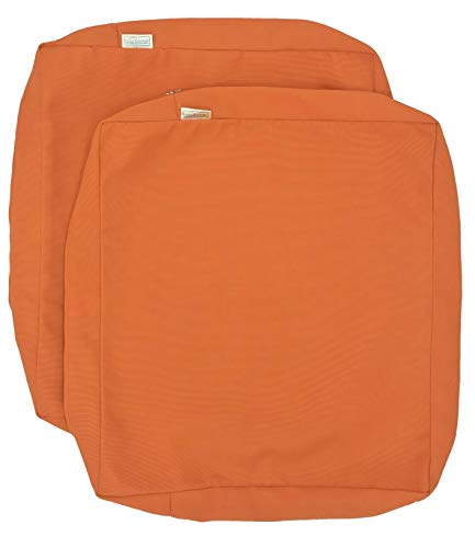 Cozylounge Indoor Outdoor Water Repellent High Uv Resistant Patio Chair Cushion Cover (22"X20"X4" (2 Covers), Sunkissed Orange) #TOP23