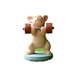 Gemmia Miniature Fairy Sport Pig Figurines- Try Again Weightlifting Pig