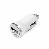 GIGAFOX® 2teiliges KFZ Ladegerät: Auto/PKW/LKW; weiß, USB Adapter/Ladestecker (1A) + Micro USB Kabel - kompatibel mit Teufel Boomster | Bamster Pro | Teufel Bamster XS und Teufel Rockster XS