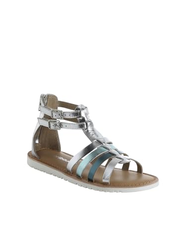 VERTBAUDET Sandales multi-brides esprit spartiates cuir enfant argent 32