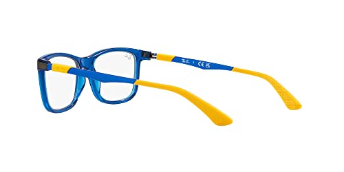 Ray-Ban RY1549 Unisex Kids Square Prescription Eyewear Frames, Transparent Blue/Demo Lens, 50 mm - image 5