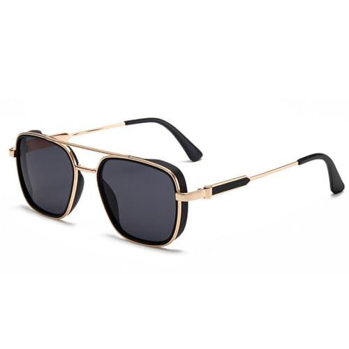 Lunettes de soleil dégradées hommes anti-éblouissement UV400 vintage à double pont