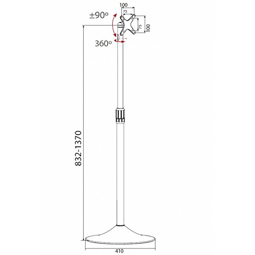 Support de sol pour écran plat 27 pouces Techly ICA-TR10 argenté