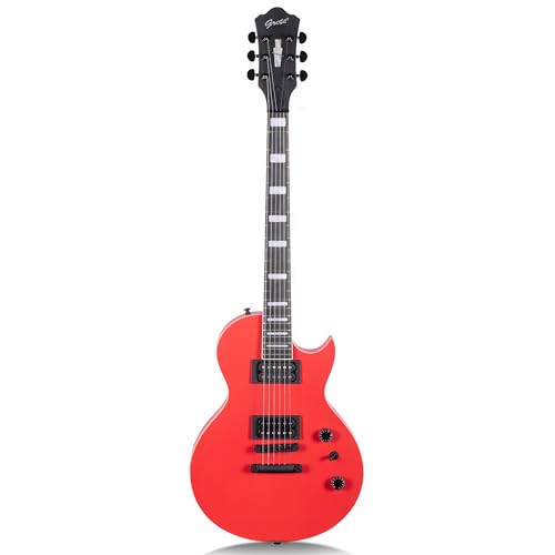 Grote LPS-01 LP Style Solid Electric Guitar Maple Neck Poplar Body (Red)