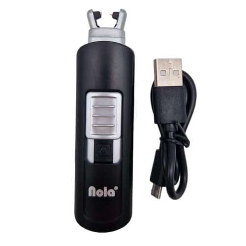 NOLA Lichtbogen Feuerzeug Elektrisch, Lichtbogenfeuerzeug, USB Plasma Kerzenanzünder für Küche Herd Camping, Survival, aufladbar, Winddicht für Kerzen und Kamin Art. 580 (1) NOLA Lichtbogen Feuerzeug Elektrisch, Lichtbogenfeuerzeug, USB Plasma Kerzenanzünder für Küche Herd Camping, Survival, aufladbar, Winddicht für Kerzen und Kamin Art. 580 (1)