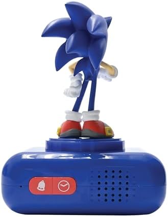 LEXIBOOK Hedgehog, Sonic Night Light Alarm Clock, Sound and Melody, LCD Screen with Backlight, Luminous, Snooze, Blau