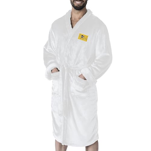 Northwest NCAA UC Irvine Anteaters White Out Silk Touch Bathrobe, Officially Licensed Fan Robe, Ultra-Soft Plush Polyester Lounge Wear with Shawl Collar, Belt & Pockets, Unisex, Small/Medium