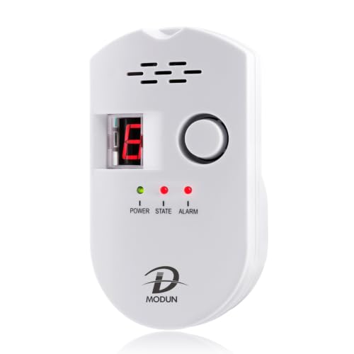 Gas Detectors, Natural Gas | LPG | City Coal Gas Leak Detector, Plug-in Sensor Gas Monitor with Sound Alarm and LED Display, Methane Propane Butane Combustible Gas Alarm for Kitchen RV Garage