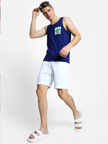 Image of Veirdo Pure Cotton Sleeveless Regular Fit Front Print Placement Scoop Neck Vest for Men & Boys