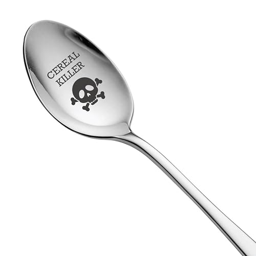 Funny Engraved Fork Forking Love You Stainless Steel Engraved Forks Tablespoon Teaspoon Personalised Valentines Day Gifts for Her Birthday Anniversary (Tablespoon - Cereal Killer)