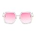 IKANOO Oversized Sunglasses for Women Men Fashion 70s Disco Glasses Hexagon Inspired Designer Red Green Shades (PINK)