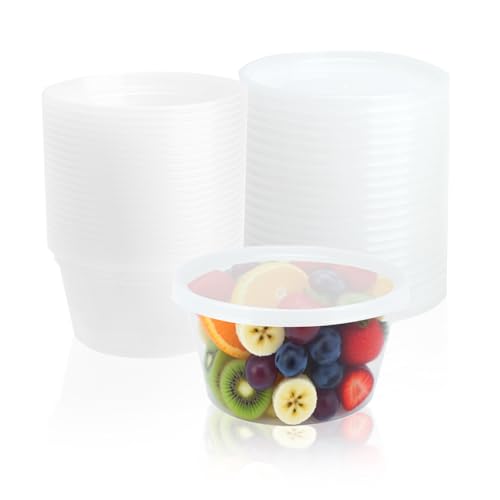 24 contenedores Deli reutilizables de 360 ml recipientes de plástico redondos con tapa