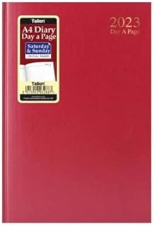 Quickdraw 2023 A4 Diary Day a Page Full Saturday & Sunday Pages Classic Hardback Cover Casebound Planner Organiser (Black)