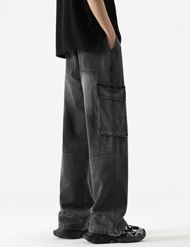 Men's Drawstring Waisted Casual Denim Jeans Trousers with Pockets4