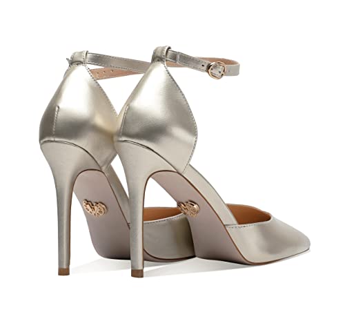 Carolyn - Women's Elegant, Sexy And Feminine Pointed Toe D’orsay Pumps With 4" Stiletto High Heels In Vegan Leather And Ankle Straps. Handmade To Perfection. Size 13 #TOP3