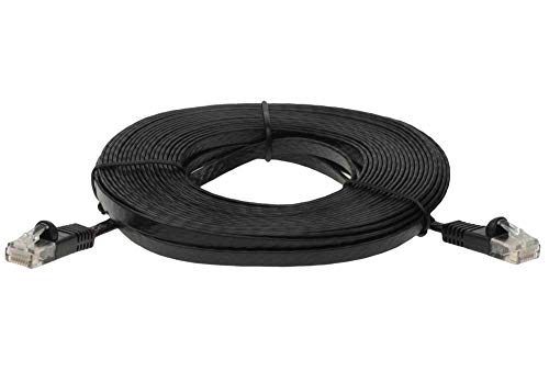 Cable de red plano Cat 6 UTP 16.76 m negro miniatura 1